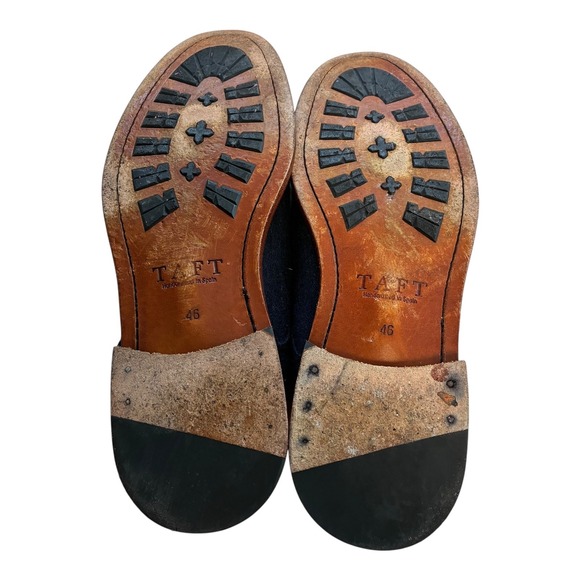 Taft Mens Cap Toe Lace Up Boots Denim Blue Leather Ankle Dress Boots - Picture 13 of 15